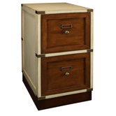 Campaign File Cabinet in Ivory and Distressed Honey