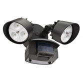 Two Head LED Floodlight with Light Motion Sensor in Bronze
