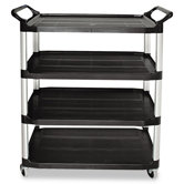 Open Sided Utility Cart, 4-Shelf