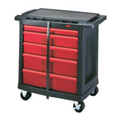 Mobile Work Centers - 5-drawer black action packer work center