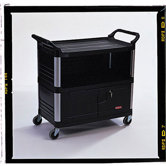 Xtra Equipment Cart with 3 Shelves in Black