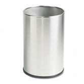 Designer Line Fire-Safe Wastebasket, Round, Steel, 5gal, SS