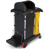 High-Security Healthcare Cleaning Cart in Black