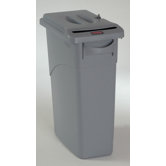 Slim Jim Confidential Receptacle with Lid in Light Gray