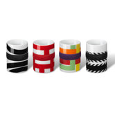 4 Piece Espresso Ring Mug Set