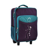 Kids Luggage with Integrated Cooler in Turquoise Butterfly