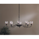 8 Light Chandelier with Water Glass Shade