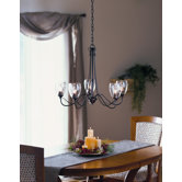5 Light Trellis Chandelier with Water Glass Shade