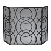 Orb 3 Panel Iron Fireplace Screen