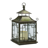 Iron and Glass Pagoda Candle Lantern