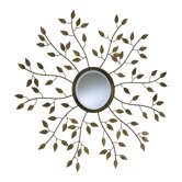 Leaf Mirror in Gold