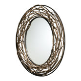 Rustico Twist Mirror in Birchwood and Bronze