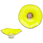 Large Art Glass Bowl in Yellow
