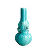 Short Hardy Lily Vase in Cyan Blue