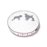 Cosmopolitan Heels and Boots Round Dog Bed in White / Ash Grey