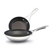 Gourmet Stainless Steel 2-Piece Non-Stick Skillet Set