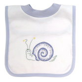 Twenty-Four Seven Over The Head Snail Bib in Blue