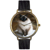 Unisex Birman Cat Photo Watch with Black Leather