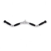 28" Chrome Curl Bar with Urethane Ergo Grip Revolving