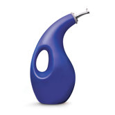 Stoneware EVOO Cruet Dispensing Bottle No Funnel in Blue