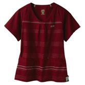 5677 2-Pocket MedFlex II Stripe Top in Merlot
