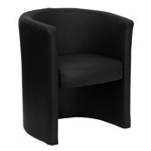Leather Guest Chair with Barrel Shaped