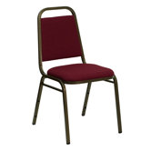 Hercules Series Trapezoidal Back Stacking Banquet Chair with Gold Vein Frame