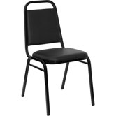 1.5" Hercules Series Trapezoidal Back Stacking Banquet Chair with Black Frame