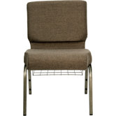 Hercules Series 21'' Extra Wide Church Chair with 4'' Thick Seat and Communion Cup Book Rack