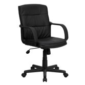 Mid-Back Leather Task Chair with Nylon Arms