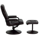 Contemporary Soft Leather Recliner and Ottoman
