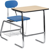 Hercules Series Natural Laminate 31.25" Student Combo Desk