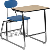 Hercules Series Natural Laminate 32.25" Student Combo Desk