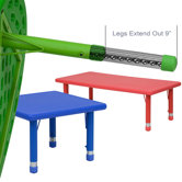 Height Adjustable Rectangular Plastic Activity Table