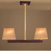 Prisma Gold 2 Light In-Line Pendant in Stained and Gold
