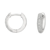 Micro-Set Cubic Zirconium Huggie Shape Hoop Earring