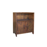 Vintage Dongbei-Style Cabinet with Shelf and Double Doors
