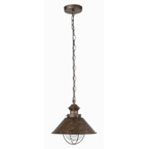 Nautica One Light Outdoor Hanging Lamp in Brown