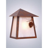 Ponderosa Pine Tri Roof Outdoor Wall Lantern