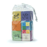 Wooden Blocks in Distressed Brights (Set of 6)