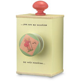 "You Are My Sunshine" Wind Up Music Box in Distressed Yellow / Coral