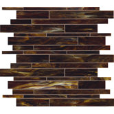 Catwalk 12" x 12" Random Glass Mosaic in Walnut Wedge