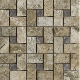 Archaeology 13" x 13" ColorBody Porcelain Glass Pinwheel Mosaic in Crystal River