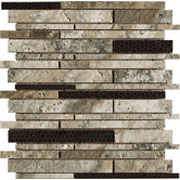 Archaeology 12" x 12" ColorBody Porcelain Strip Mosaic in Crystal River