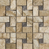 Archaeology 13" x 13" ColorBody Porcelain Glass Pinwheel Mosaic in Babylon
