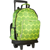 Big Dots Green High Roller Rolling Backpack