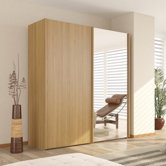 Julia 2 Door Sliding Wardrobe with One Mirrored Door