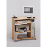 Computer Desk in Beech / Aluminium Style