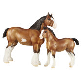 Clydesdale Mare and Foal Figurine