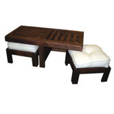Hocker und Tisch "Twinni" in Grau